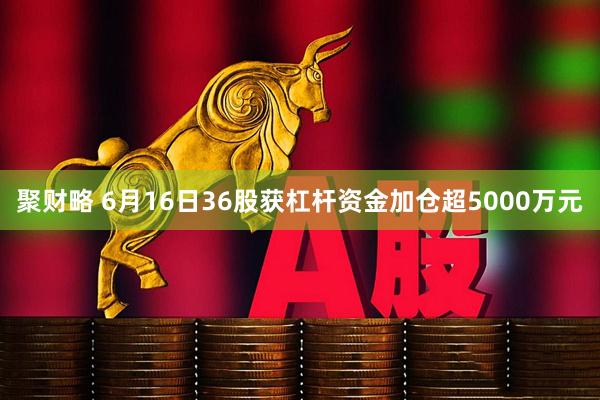 聚财略 6月16日36股获杠杆资金加仓超5000万元